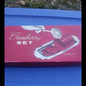 Vtg Cranberry Server_plated...NWT!